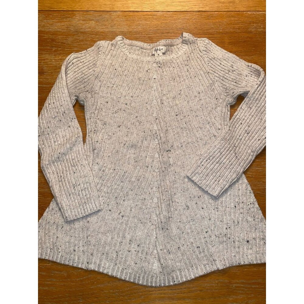 Womens Style & Co Gray Speckled Knit Sweater